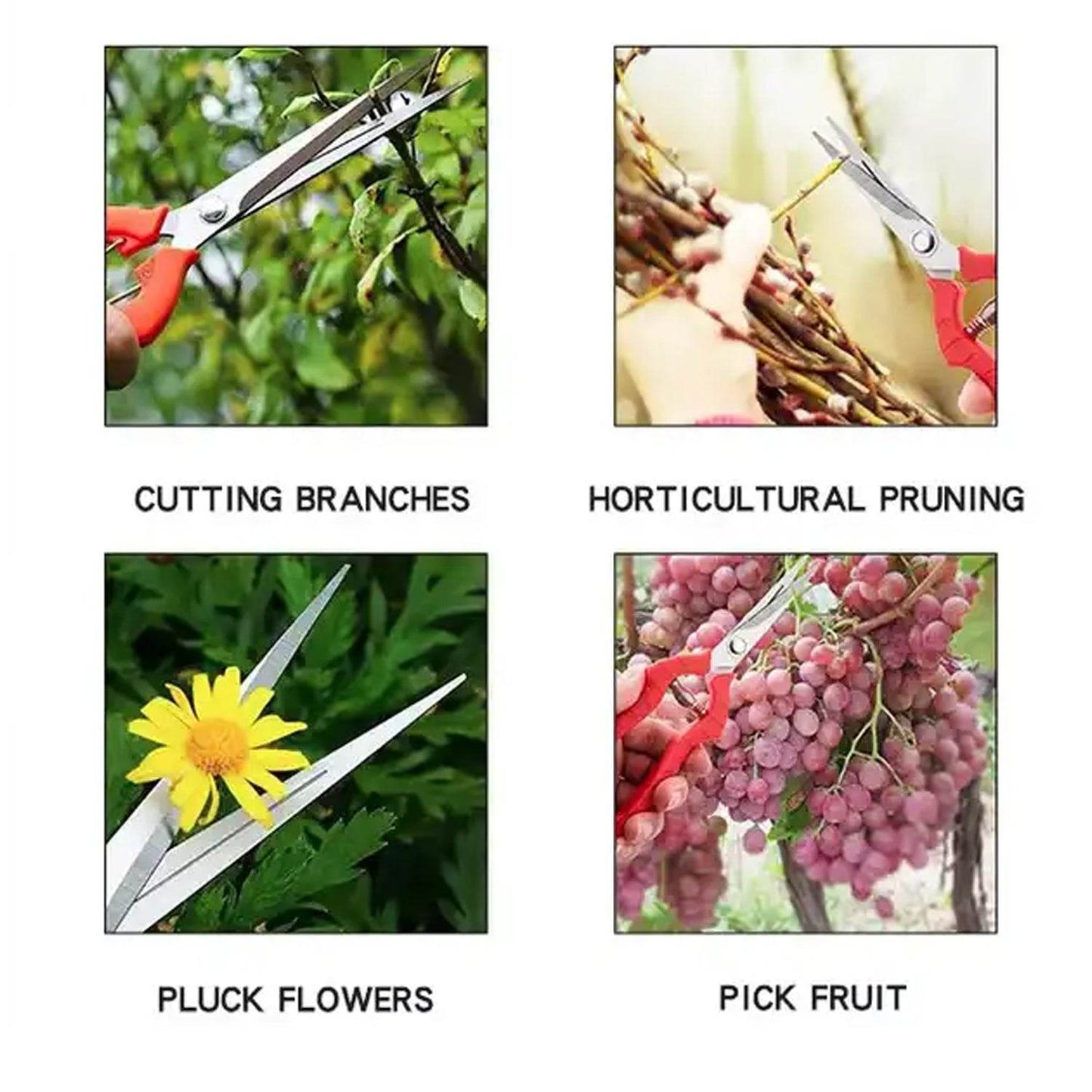 Heavy Duty Stainless Steel Cutter, Non‑slip Trimming Scissors Durable Not Easy To Wear for Gardening Pruning Of Fruit Trees Flowers and Plants (With Plastic Packing) - infinityexculsivestore.com