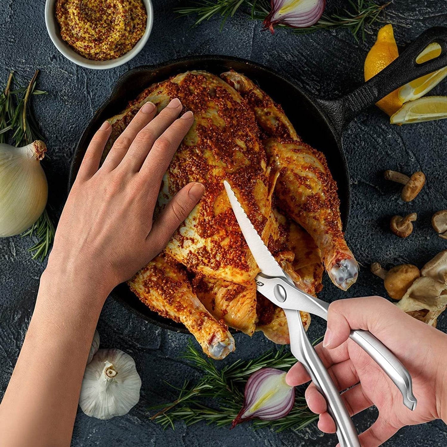 Heavy Duty Stainless Steel Poultry Shears, Premium Ultra Sharp Spring-Loaded Kitchen - infinityexculsivestore.com