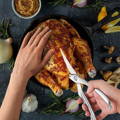Heavy Duty Stainless Steel Poultry Shears, Premium Ultra Sharp Spring-Loaded Kitchen - infinityexculsivestore.com