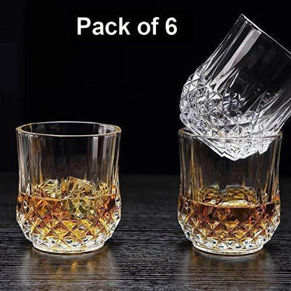Heavy unbreakable Stylish look fully Transparent Glasses Set 250 ml (6pcs) - infinityexculsivestore.com