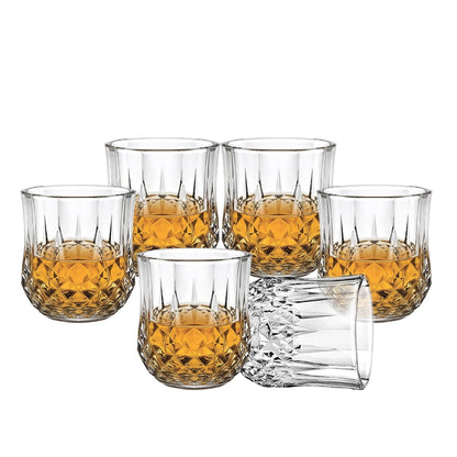 Heavy unbreakable Stylish look fully Transparent Glasses Set 250 ml (6pcs) - infinityexculsivestore.com