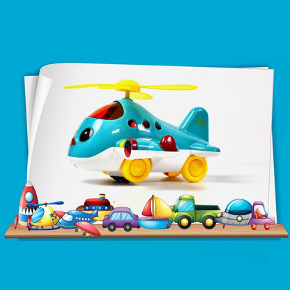 Helicopter Airplane Musical Toy - Electronic Moving Plane with Lights, for 6-18 Months, Encourages Crawling - infinityexculsivestore.com