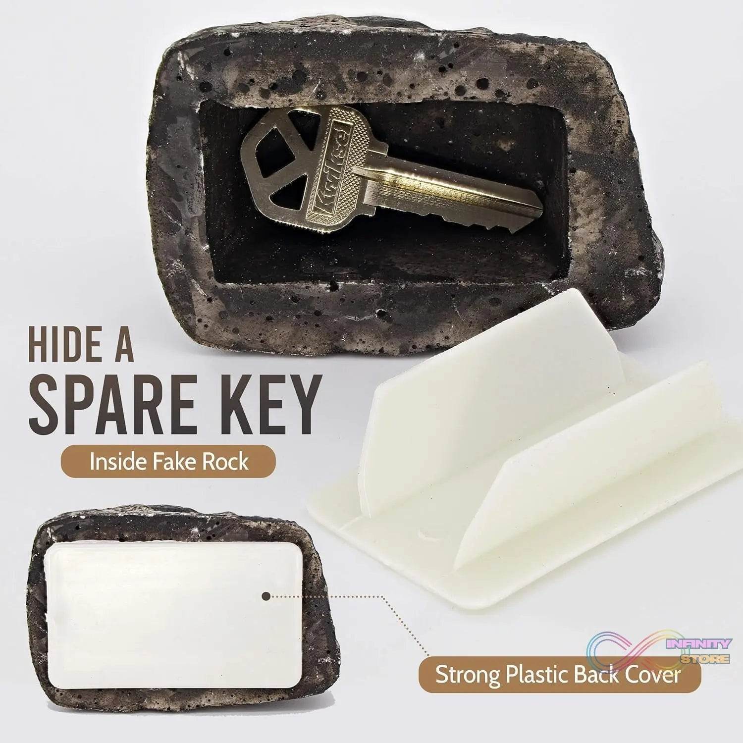 Hide a Key Outside Rock Looks Like a Real Rock - Weatherproof Rock Key Perfect for Emergencies - Fake Rock Key Hider Outside Decorative (1 Pc) - infinityexculsivestore.com