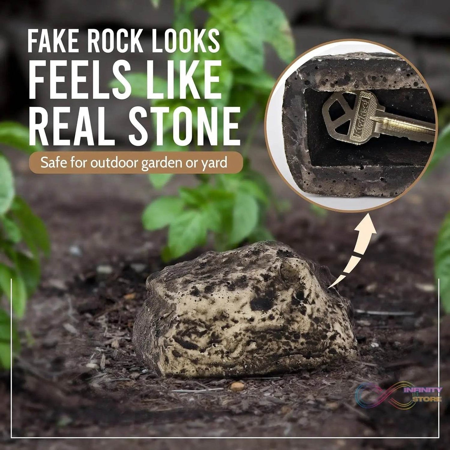 Hide a Key Outside Rock Looks Like a Real Rock - Weatherproof Rock Key Perfect for Emergencies - Fake Rock Key Hider Outside Decorative (1 Pc) - infinityexculsivestore.com