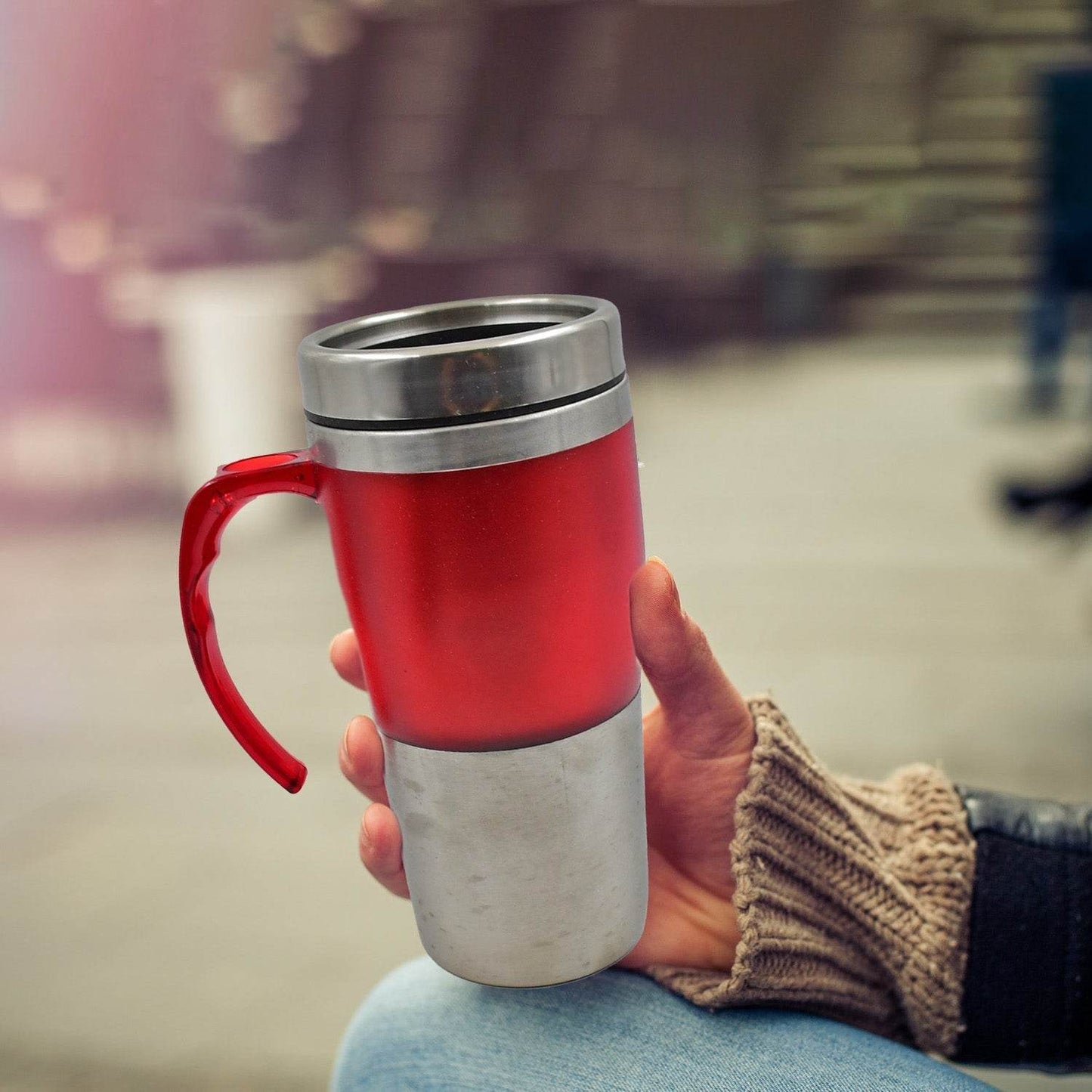 High Quality Stainless Steel Vacuum Glass Insulated Glass Coffee Cups Double Walled Travel Mug, Car Coffee Mug (With Lid & Handle / 1 Pc) - infinityexculsivestore.com