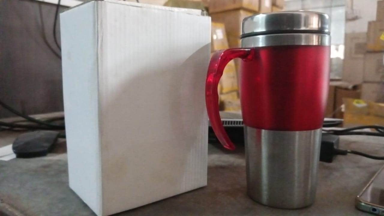 High Quality Stainless Steel Vacuum Glass Insulated Glass Coffee Cups Double Walled Travel Mug, Car Coffee Mug (With Lid & Handle / 1 Pc) - infinityexculsivestore.com