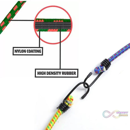 High Strength Elastic Bungee, Shock Cord Cables, Luggage Tying Rope with Hooks - infinityexculsivestore.com