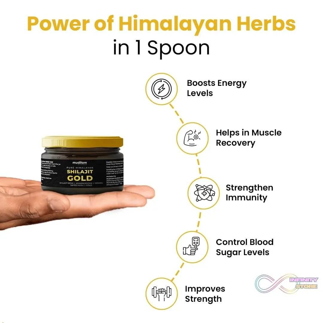 Himalayan Shilajit Gold Resin – 20g | Helps improve Stamina | Contains Gold - infinityexculsivestore.com