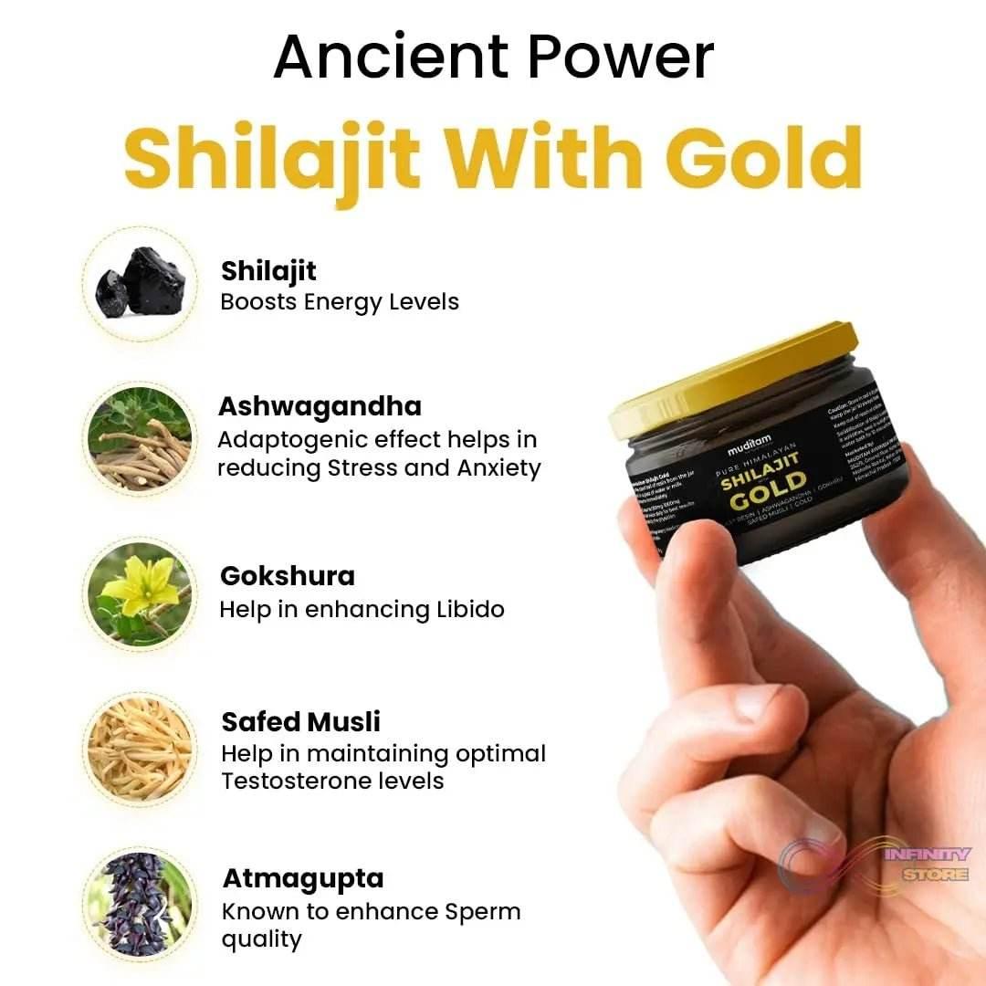 Himalayan Shilajit Gold Resin – 20g | Helps improve Stamina | Contains Gold - infinityexculsivestore.com