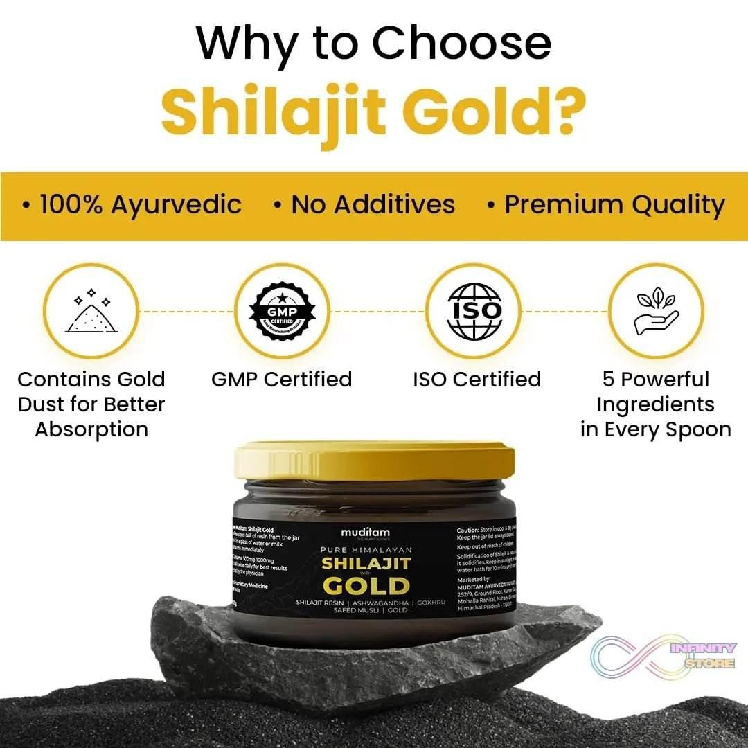 Himalayan Shilajit Gold Resin – 20g | Helps improve Stamina | Contains Gold - infinityexculsivestore.com