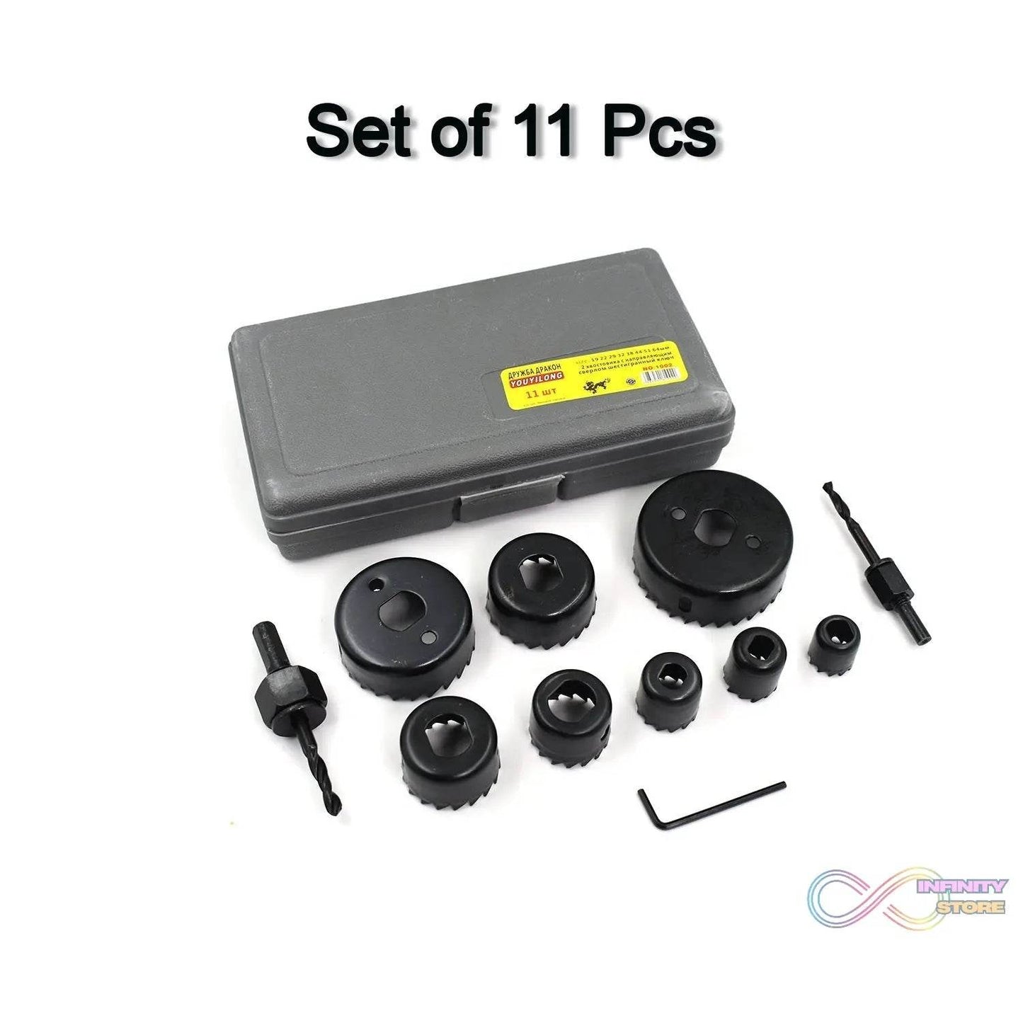 Hole Saw 11 Pc For Making Holes Over Walls For Types Of Purposes Etc. - infinityexculsivestore.com