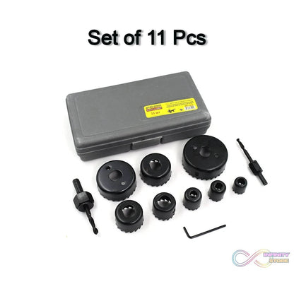 Hole Saw 11 Pc For Making Holes Over Walls For Types Of Purposes Etc. - infinityexculsivestore.com