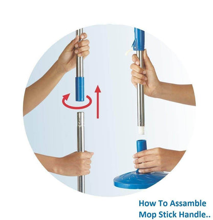 Home Cleaning Stainless Steel 360° Rotating Pole - Microfiber Mop with Adjustable Rod Stick - infinityexculsivestore.com