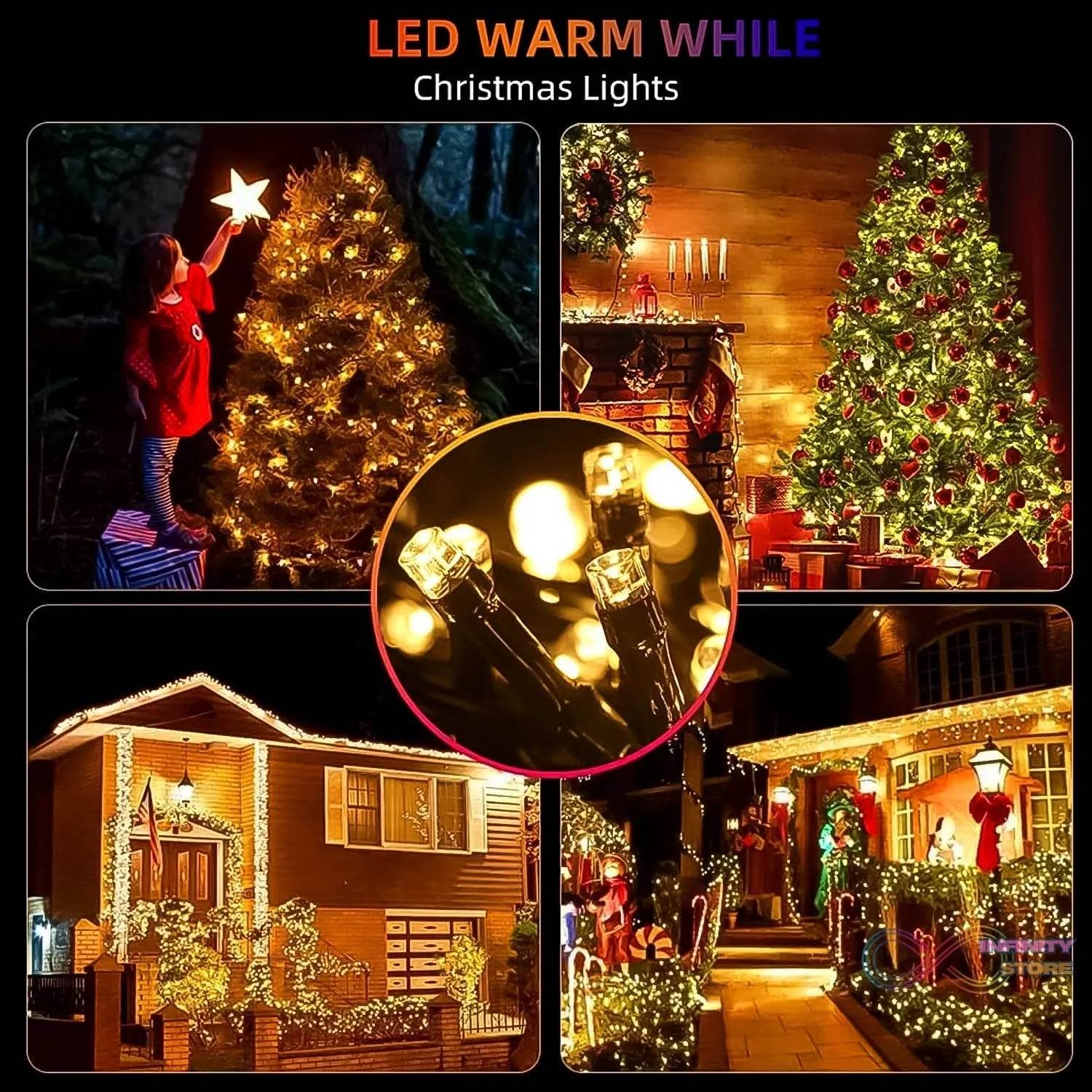 Home Decoration Diwali & Wedding LED String Light (50L 10 Mtr) - infinityexculsivestore.com