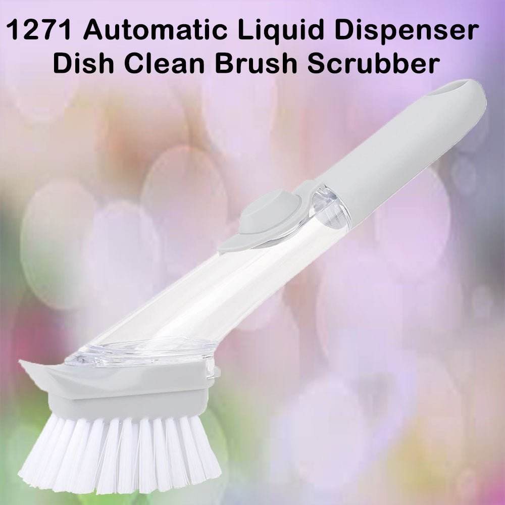 Home & Kitchen Cleaning Brushes, Scrubber, Soap Dispenser Scrub Brush for Pans Pots and Bathtub Sink (2 In 1) - infinityexculsivestore.com