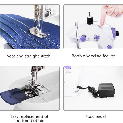 Home Tailoring Sewing Machine With Extension Table Set, Foot Pedal, Adapter Mini Electric Silai Machine, Portable Stitching Machine/Tailoring Machine - infinityexculsivestore.com