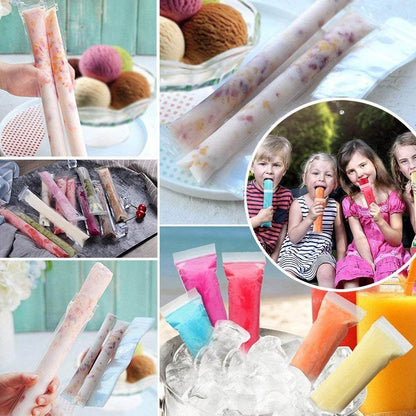 Homemade Popsicle Maker Manual Ice Cream Machine With Approx 20 Pcs Packing Bag Popsicle Mold Convenient Maker Manual Ice Cream Machine For Kids Adults DIY, Reusable - infinityexculsivestore.com