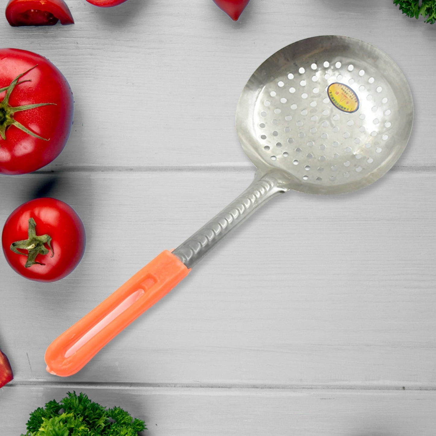 Colander Spoon, Non Slip Hand Polished Thickened Hot Pot Spoon for Kitchen for Restaurant, Stainless Steel Cooking Colander Skimmer Slotted Spoon Kitchen Strainer Ladle with Long Handle for Kitchen Cooking Baking (35 Cm) - infinityexculsivestore.com