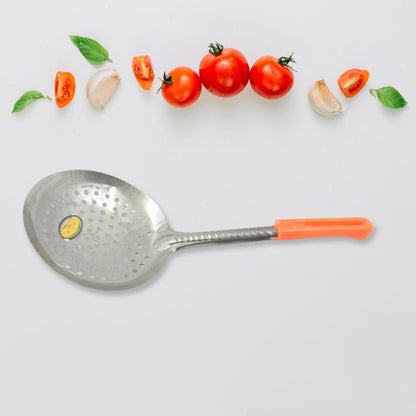 Colander Spoon, Non Slip Hand Polished Thickened Hot Pot Spoon for Kitchen for Restaurant, Stainless Steel Cooking Colander Skimmer Slotted Spoon Kitchen Strainer Ladle with Long Handle for Kitchen Cooking Baking (35 Cm) - infinityexculsivestore.com