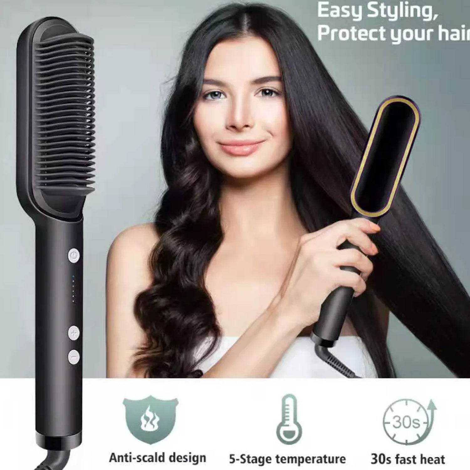 Hqt-909B Hair Straightener Used While Massaging Hair Scalps And Head. - infinityexculsivestore.com