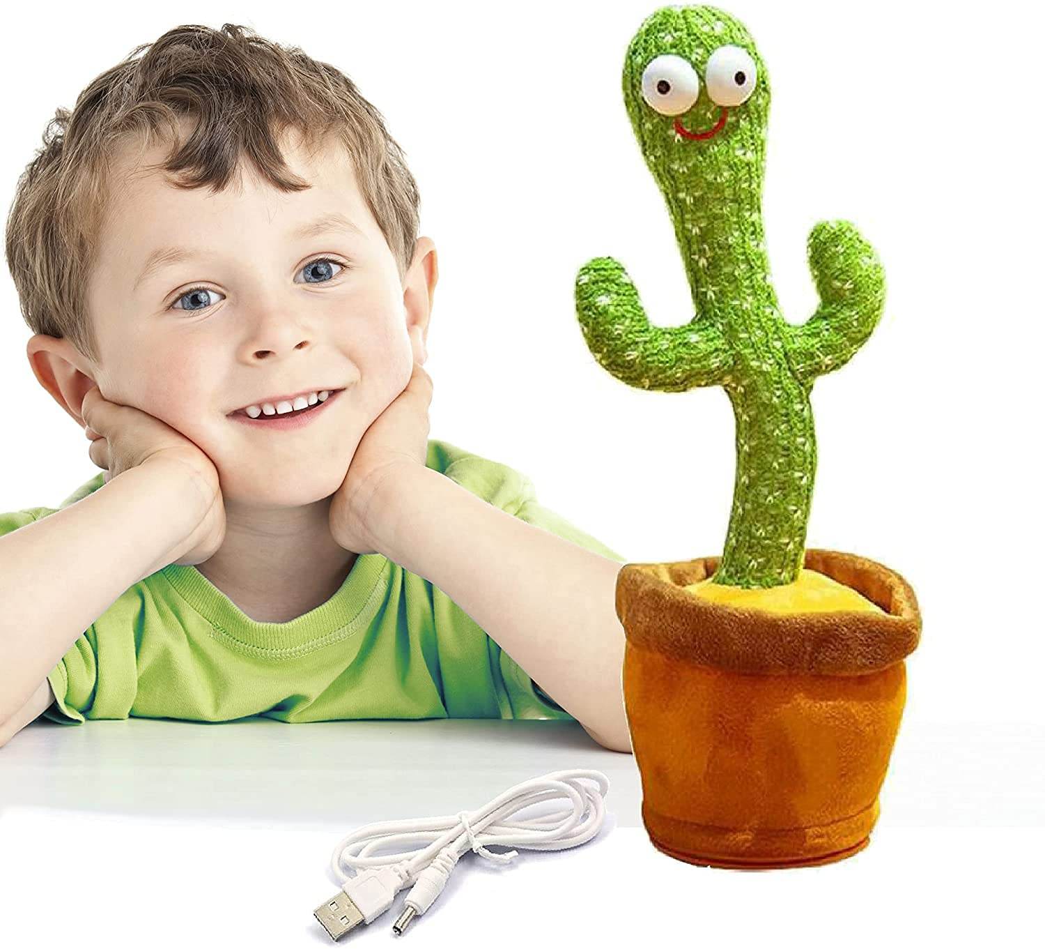 INDIA TOY Epiken TikTok Dancing Cactus Plush Toy USB Charging,Sing 120pcs Songs,Recording,Repeats What You say and emit Colored Lights,Gifts of Fun Toys - infinityexculsivestore.com
