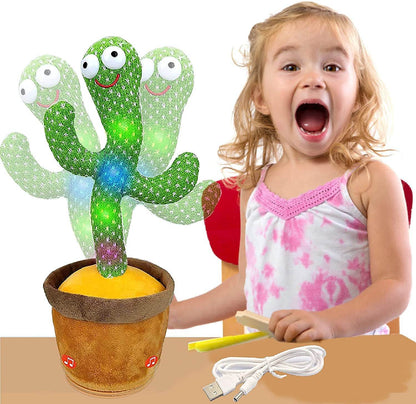 INDIA TOY Epiken TikTok Dancing Cactus Plush Toy USB Charging,Sing 120pcs Songs,Recording,Repeats What You say and emit Colored Lights,Gifts of Fun Toys - infinityexculsivestore.com