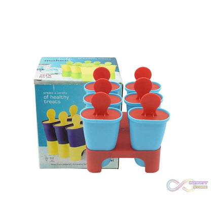 Ice Candy Maker 6 pcs Set Kulfi Maker Ice Candy Mould Clear Popsicle Mold Homemade Ice Pop Maker Reusable Easy Candy Chocobar Kulfi Mould Tray with Sticks - infinityexculsivestore.com