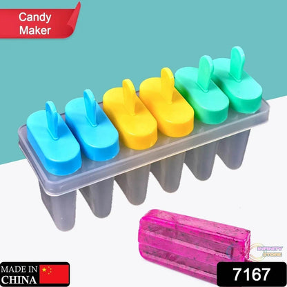Ice Candy Maker Upgrade Popsicle Molds Sets 6 Ice Pop Makers Reusable Ice Lolly Cream Mold Home-Made Popsicles Mould with Stick - infinityexculsivestore.com