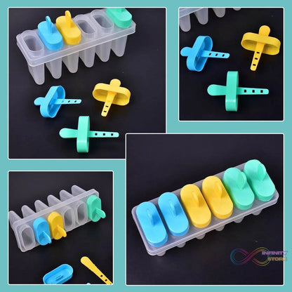 Ice Candy Maker Upgrade Popsicle Molds Sets 6 Ice Pop Makers Reusable Ice Lolly Cream Mold Home-Made Popsicles Mould with Stick - infinityexculsivestore.com