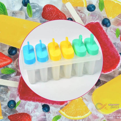Ice Candy Maker Upgrade Popsicle Molds Sets 6 Ice Pop Makers Reusable Ice Lolly Cream Mold Home-Made Popsicles Mould with Stick - infinityexculsivestore.com