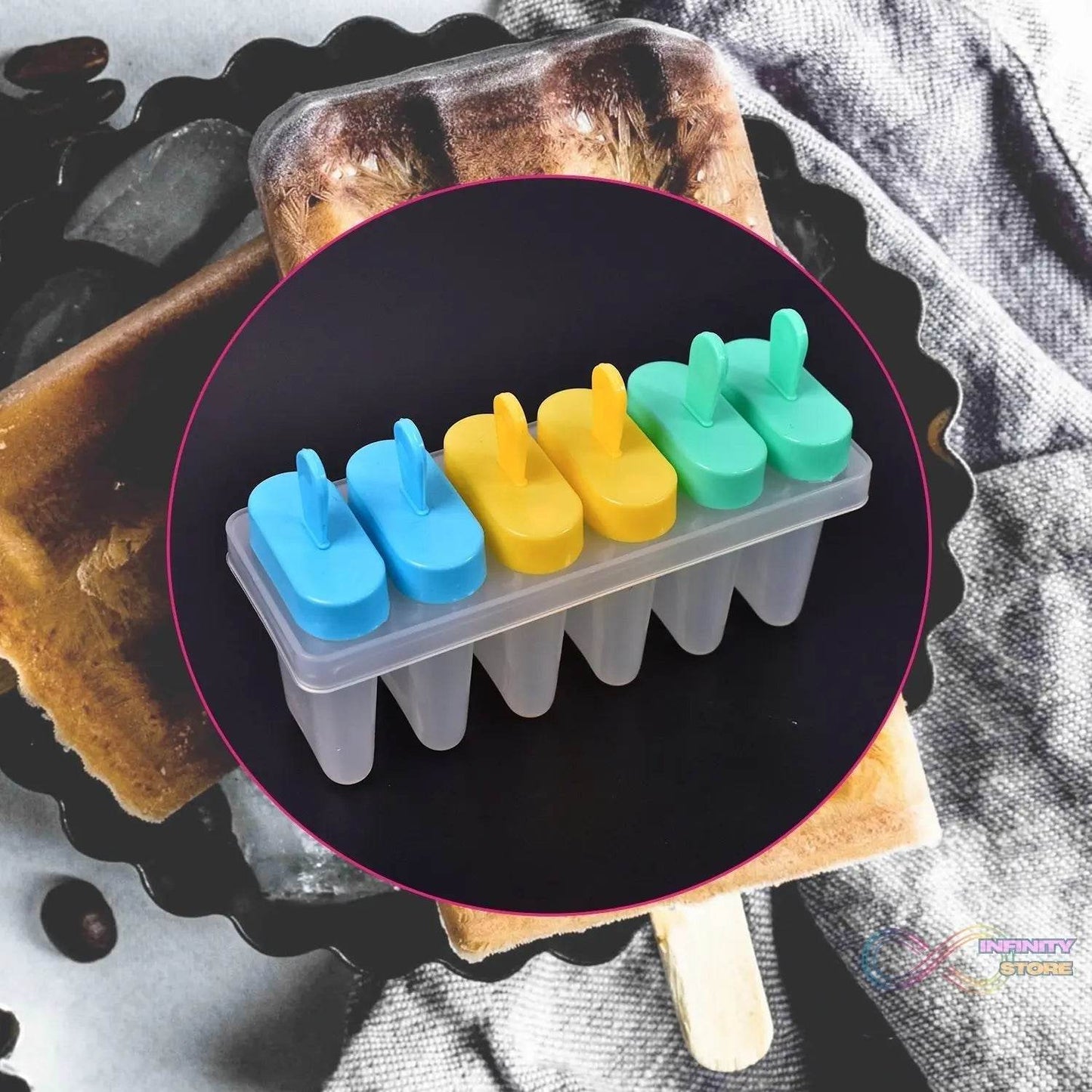 Ice Candy Maker Upgrade Popsicle Molds Sets 6 Ice Pop Makers Reusable Ice Lolly Cream Mold Home-Made Popsicles Mould with Stick - infinityexculsivestore.com