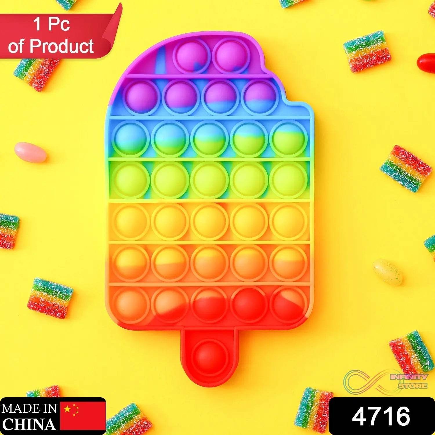 Ice Cream Candy Shape Pop Fidget Toy Push Pop Bubble Fidget Sensory Toy for Kids and Adults Fidget Popper Stress Reliever Sensory Fidget Poppers - infinityexculsivestore.com