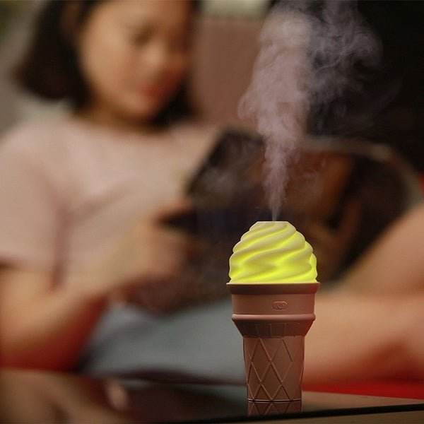 Ice Cream Design LED Humidifier for Freshening Air & Fragrance (Multicoloured) - infinityexculsivestore.com