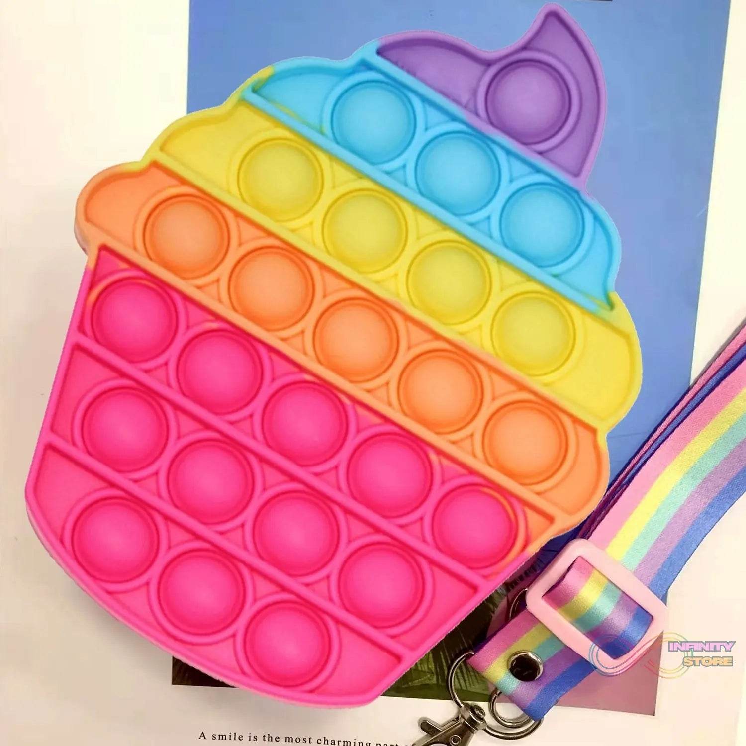 Ice Cream Softy- Fidget Popping Sounds Toy, BPA Free Silicone, Push Bubbles Toy for Autism Stress Reliever, Sensory Toy Pop It Toy - infinityexculsivestore.com