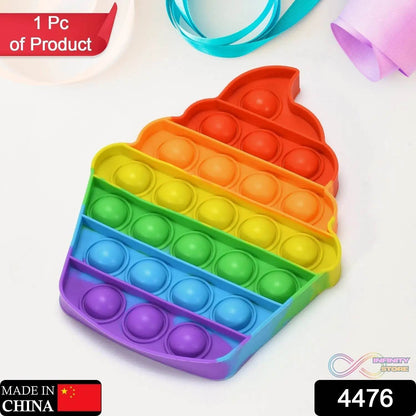 Ice Cream Softy- Fidget Popping Sounds Toy, BPA Free Silicone, Push Bubbles Toy for Autism Stress Reliever, Sensory Toy Pop It Toy - infinityexculsivestore.com