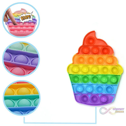 Ice Cream Softy- Fidget Popping Sounds Toy, BPA Free Silicone, Push Bubbles Toy for Autism Stress Reliever, Sensory Toy Pop It Toy - infinityexculsivestore.com