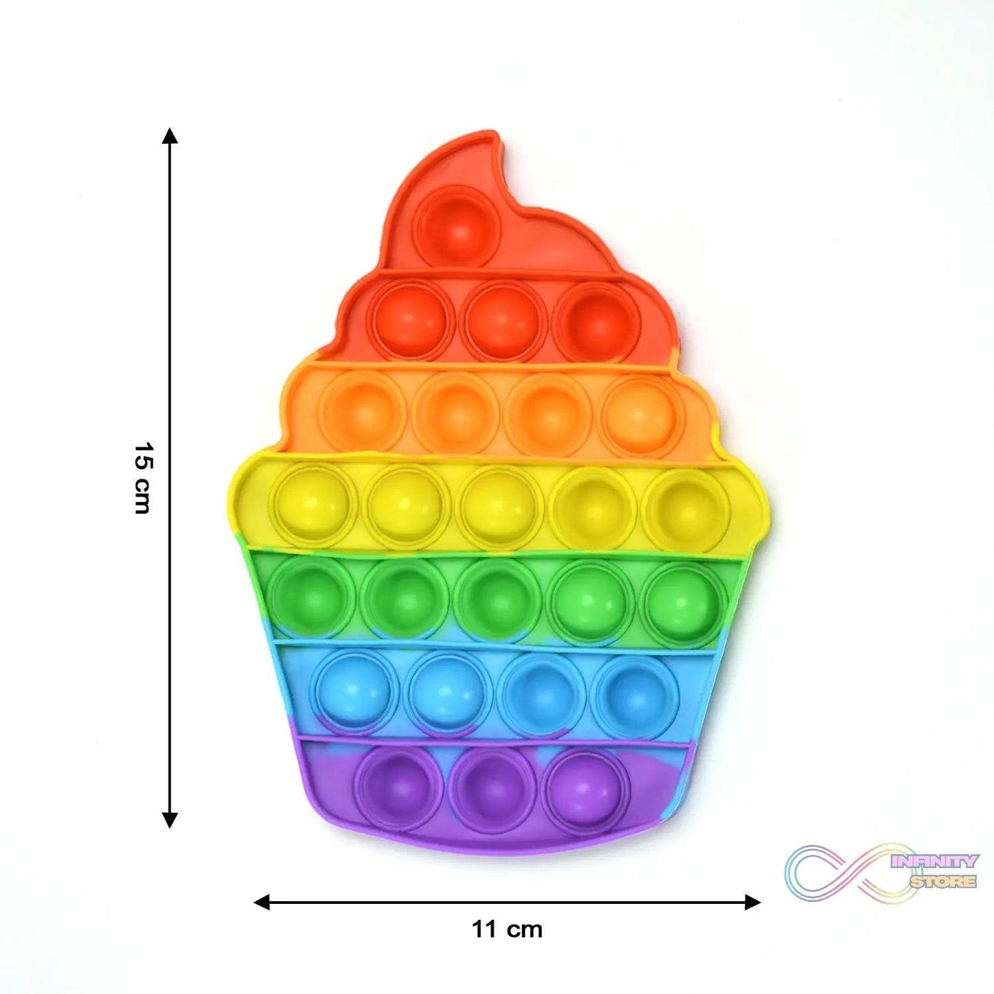 Ice Cream Softy- Fidget Popping Sounds Toy, BPA Free Silicone, Push Bubbles Toy for Autism Stress Reliever, Sensory Toy Pop It Toy - infinityexculsivestore.com