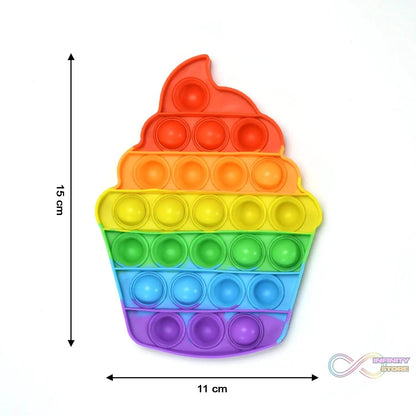 Ice Cream Softy- Fidget Popping Sounds Toy, BPA Free Silicone, Push Bubbles Toy for Autism Stress Reliever, Sensory Toy Pop It Toy - infinityexculsivestore.com