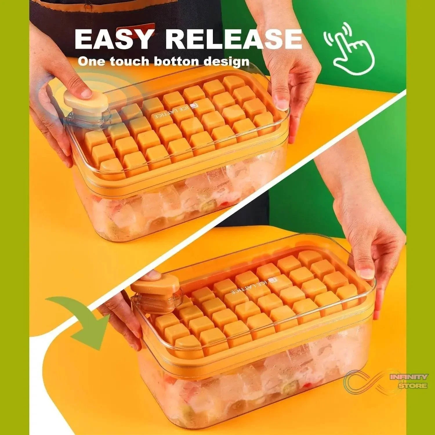 Ice Cube Tray with Lid 32 Grid, Storage Box Kitchen Bar Tool (1 Pc) - infinityexculsivestore.com