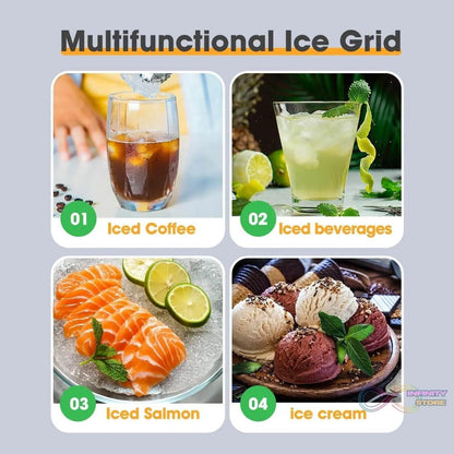 Ice Cube Tray with Lid 32 Grid, Storage Box Kitchen Bar Tool (1 Pc) - infinityexculsivestore.com