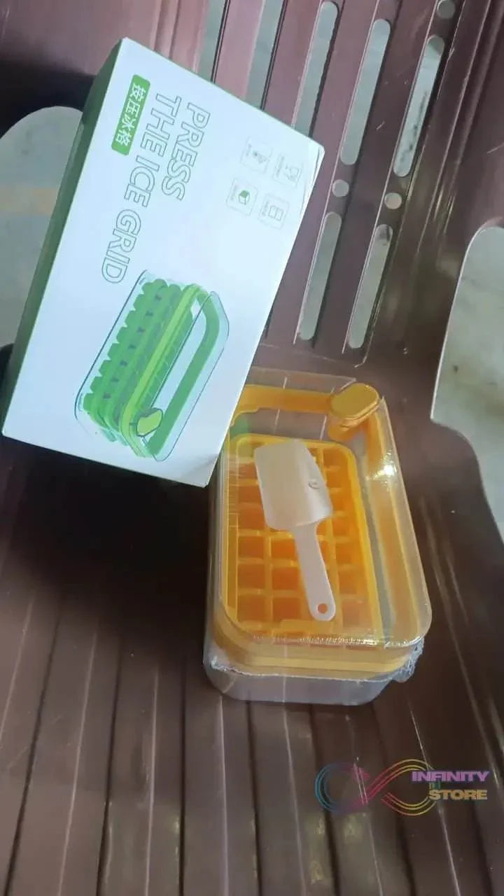 Ice Cube Tray with Lid 32 Grid, Storage Box Kitchen Bar Tool (1 Pc) - infinityexculsivestore.com