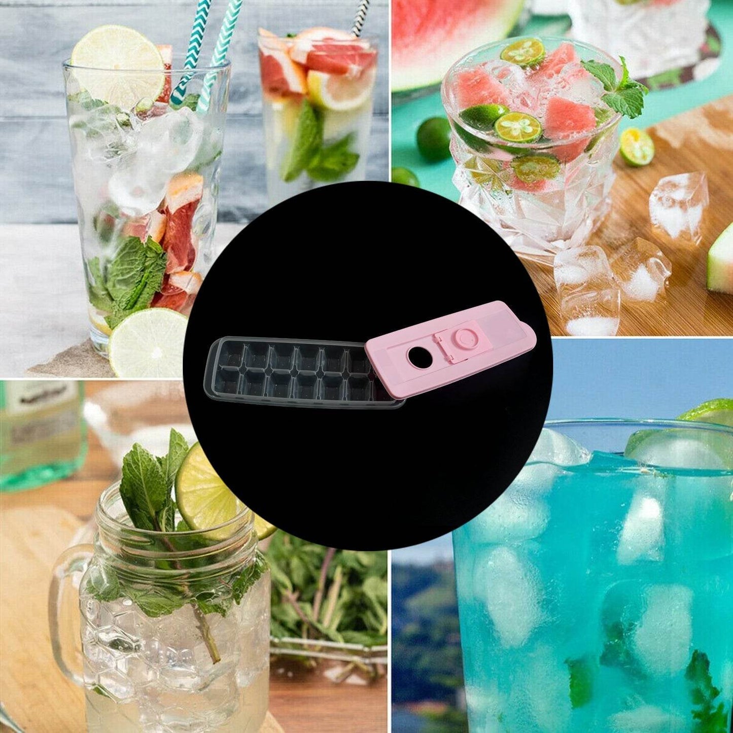 Ice Cube Trays, Ice Tray Food Grade Flexible Silicone Ice Cube Tray Molds with Lids, Easy Release Ice Trays Make 14 Ice Cube, Stackable Dishwasher Safe - infinityexculsivestore.com