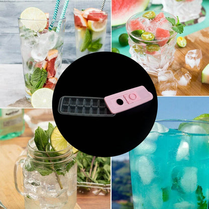 Ice Cube Trays, Ice Tray Food Grade Flexible Silicone Ice Cube Tray Molds with Lids, Easy Release Ice Trays Make 14 Ice Cube, Stackable Dishwasher Safe - infinityexculsivestore.com