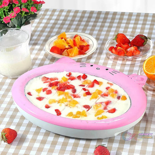 Ice-Frying Machine, Mini Ice Machine for Summer with Cartoon design Home Fried Ice Cream Machine - infinityexculsivestore.com