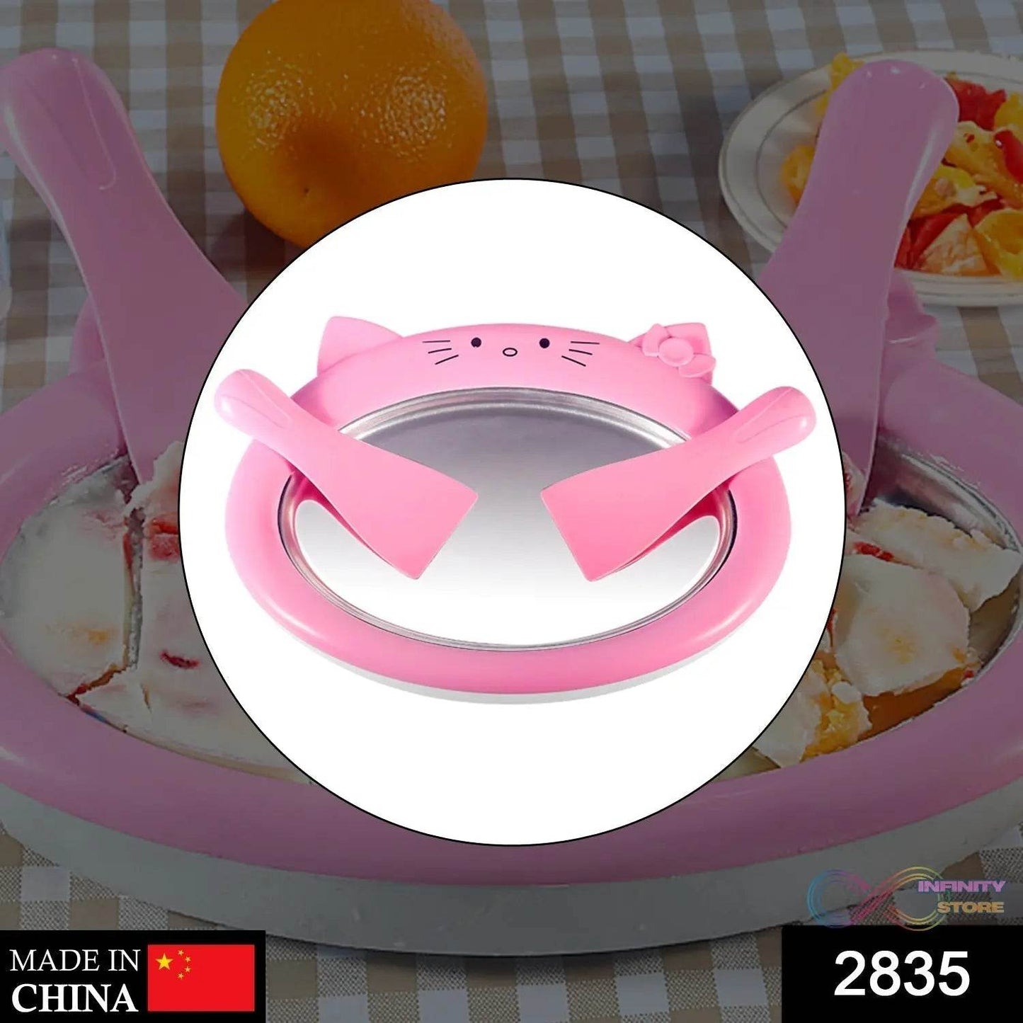 Ice-Frying Machine, Mini Ice Machine for Summer with Cartoon design Home Fried Ice Cream Machine - infinityexculsivestore.com