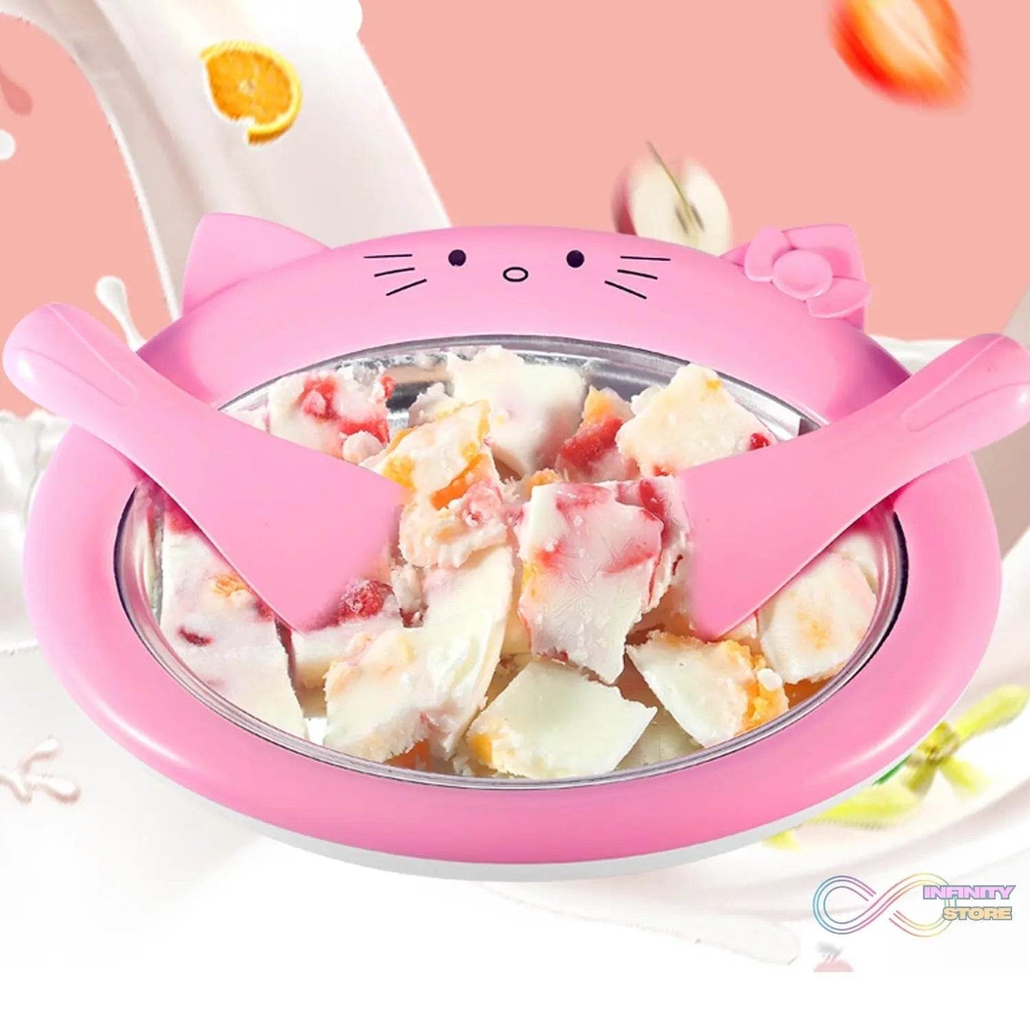 Ice-Frying Machine, Mini Ice Machine for Summer with Cartoon design Home Fried Ice Cream Machine - infinityexculsivestore.com