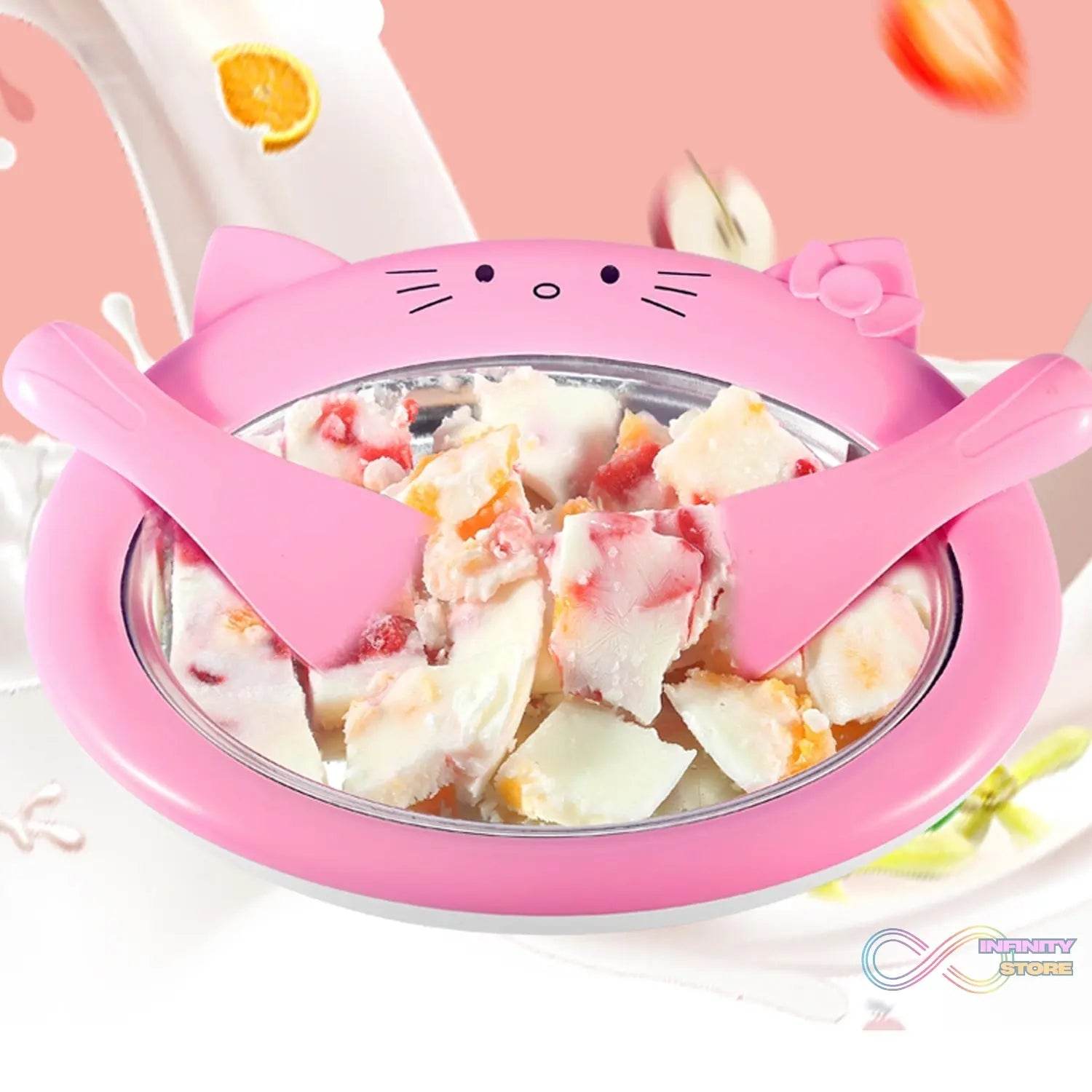 Ice-Frying Machine, Mini Ice Machine for Summer with Cartoon design Home Fried Ice Cream Machine - infinityexculsivestore.com