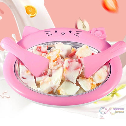 Ice-Frying Machine, Mini Ice Machine for Summer with Cartoon design Home Fried Ice Cream Machine - infinityexculsivestore.com