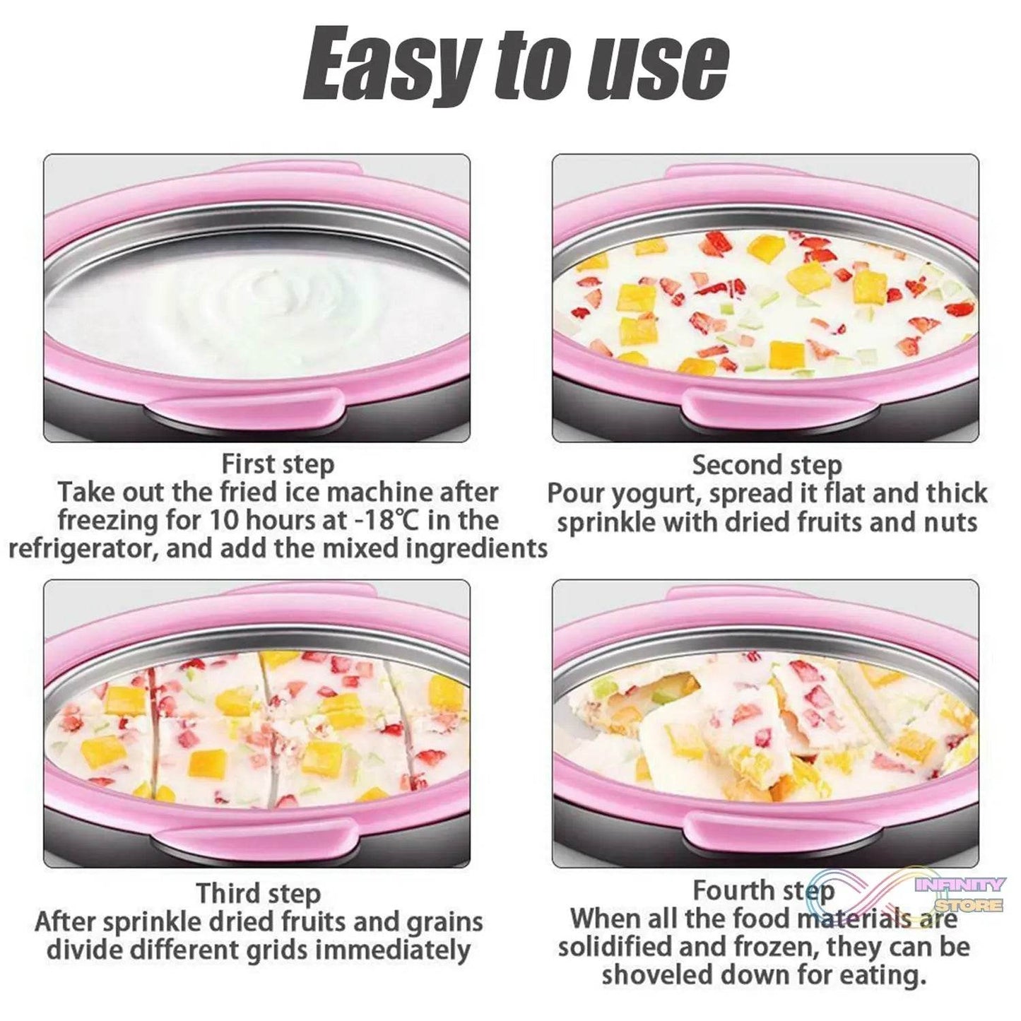 Ice-Frying Machine, Mini Ice Machine for Summer with Cartoon design Home Fried Ice Cream Machine - infinityexculsivestore.com