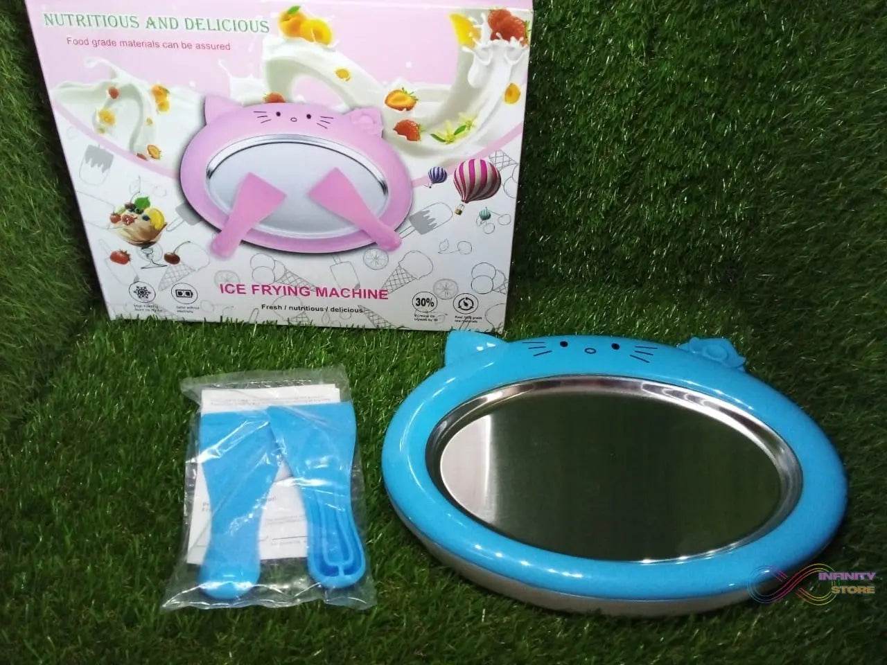 Ice-Frying Machine, Mini Ice Machine for Summer with Cartoon design Home Fried Ice Cream Machine - infinityexculsivestore.com
